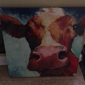 Home decor 22x22inch cow picture.